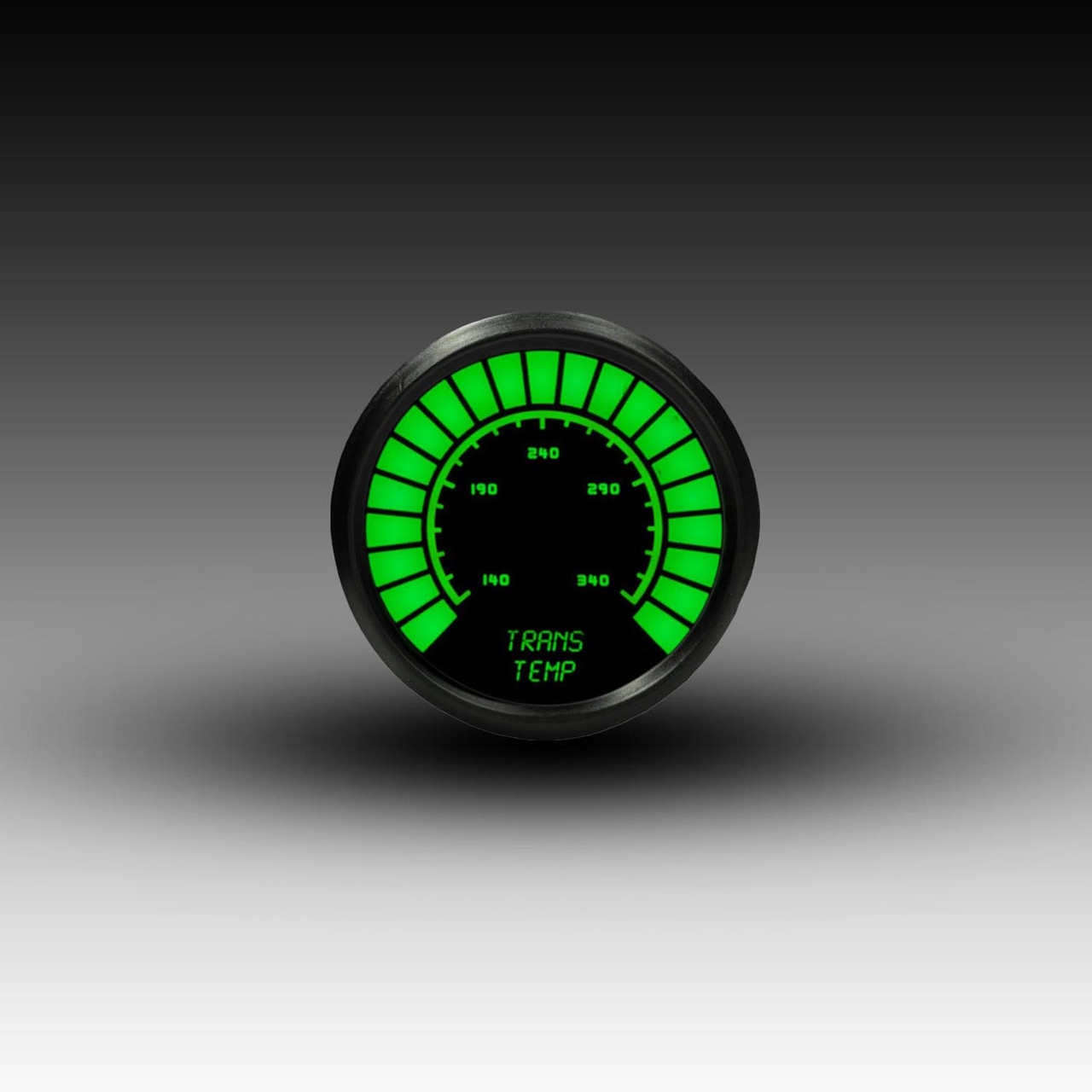 Transmission Temperature LED Analog Bargraph Gauge in Black Bezel-GREEN