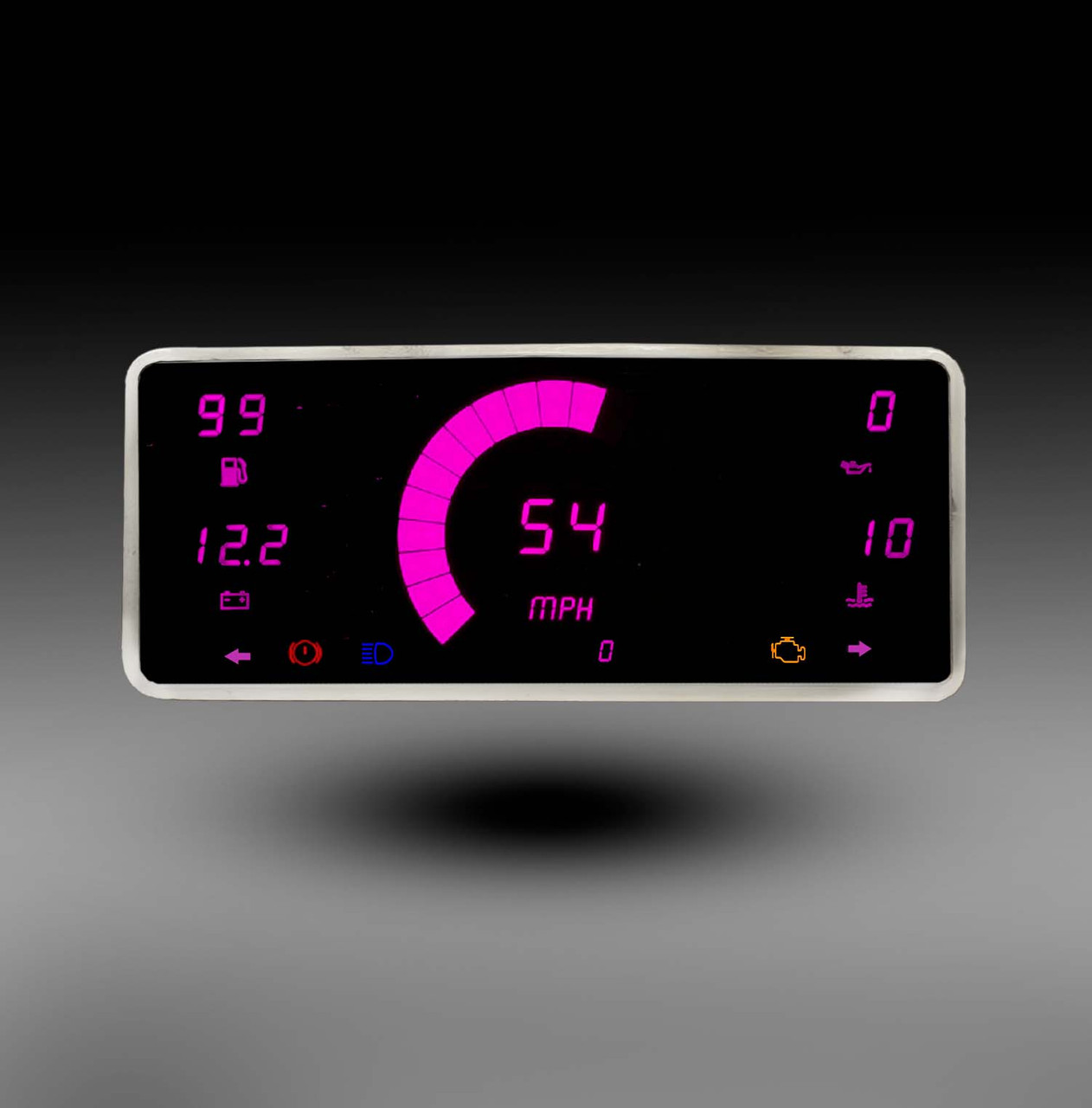 1963-1972 Jeep Wagoneer/J Trucks/Jeepster Commando LED Digital Gauge Panel Pink 1963-1972 Jeep Wagoneer/J Trucks/Jeepster Commando LED Digital Gauge Panel Pink