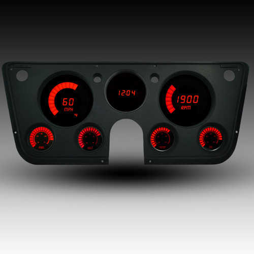 Chevy Truck 1967-72 LED Digital Bargragh Gauge Panel - RED