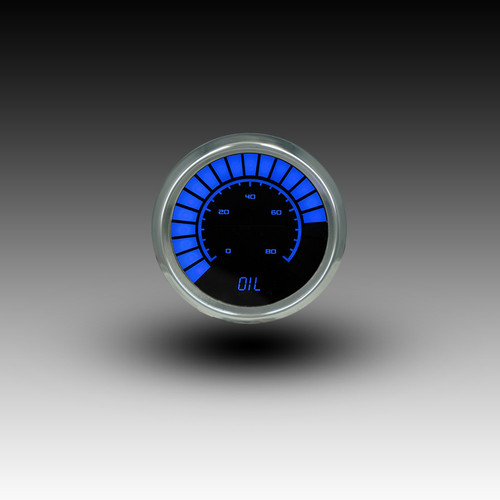 Oil Pressure Analog LED Bargraph Chrome Bezel - Chrome