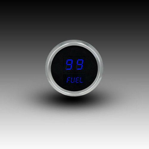 Fuel Level LED Digital Chrome Bezel - BLUE