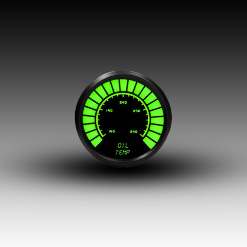Oil Temperature LED Analog Bargraph Black Bezel-GREEN Oil Temperature LED Analog Bargraph Black Bezel-GREEN