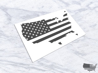 USA Flag: Map - Decal