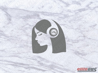 DJ Girl - Side Silhouette  - Decal
