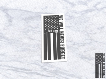 USA Flag: 9/11 Twin Towers (We Will Never Forget) - Decal