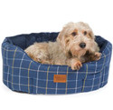 HOP Navy Check Tweed Oval Snuggle