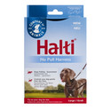 Halti No Pull Harness box, blue and red, with a dog wearing the harness.