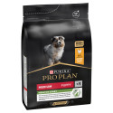 Black and gold Pro Plan puppy food bag, medium size, with a puppy image.