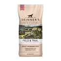 Beige dog food bag, Skinners Field & Trial, salmon recipe, illustration of dogs and hare.