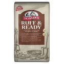 Dog food bag, Skinners Ruff & Ready, brown and beige, with dog-related illustrations, 15kg.