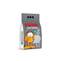 Garfield cat litter bag, grey, orange Garfield cartoon, white and grey speckled litter, 10L.