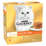 Gourmet Gold Savoury Cake Meat & Fish 8 x 85g