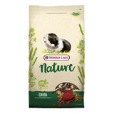 Bag of Versele Laga Nature Cavia guinea pig food, beige with a guinea pig illustration, green accents.