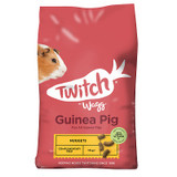 Red bag of Wagg Guinea Pig Nuggets, with guinea pig illustration and nugget samples.