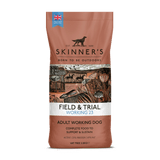 Brown dog food bag, Skinners Field & Trial, illustration, text, "Working 23", "Adult Working Dog".