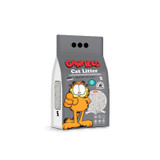 Garfield cat litter bag, grey, white, orange, cartoon Garfield, clumping litter, bentonite, active carbon, 5L.