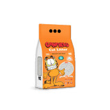 Orange Garfield cat litter bag, white and orange, with Garfield cartoon character, 10L.