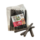 Bag of Nova Black Pudding Meaty Sticks for dogs, with some sticks outside the bag.