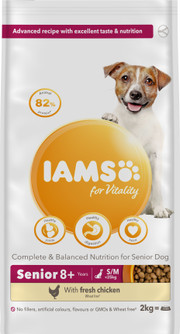 IAMS Senior Small and Medium Breed Chicken Dry Dog Food 2kg Bag