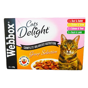 Webbox Cat Delight Gravy Pouch 12 x 100g