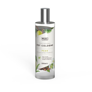 Wahl Pet Cologne Pear bottle, white and silver, pear illustration, 500ml.