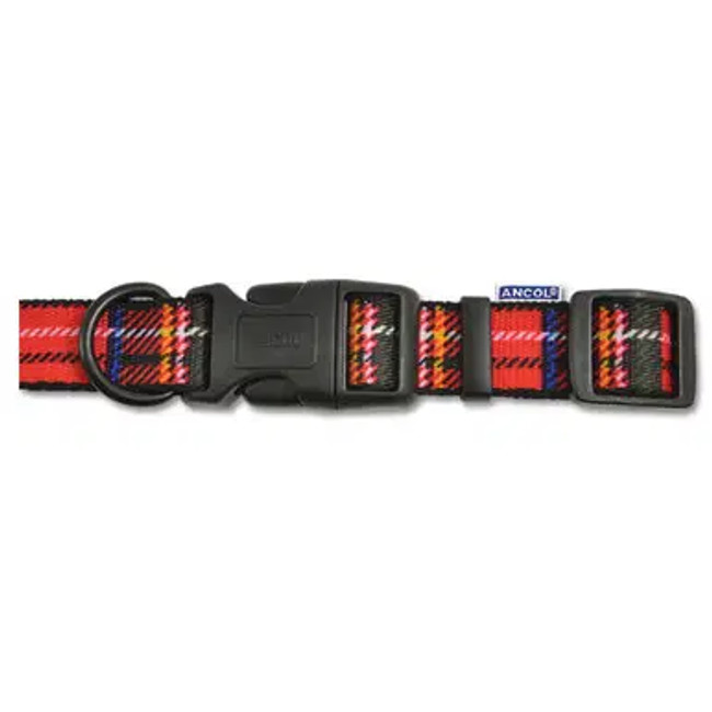 Ancol Tartan Adj Coll Red 45cm-70cm 5-9 Ancol Tartan Adj Coll Red 45cm-70cm 5-9
