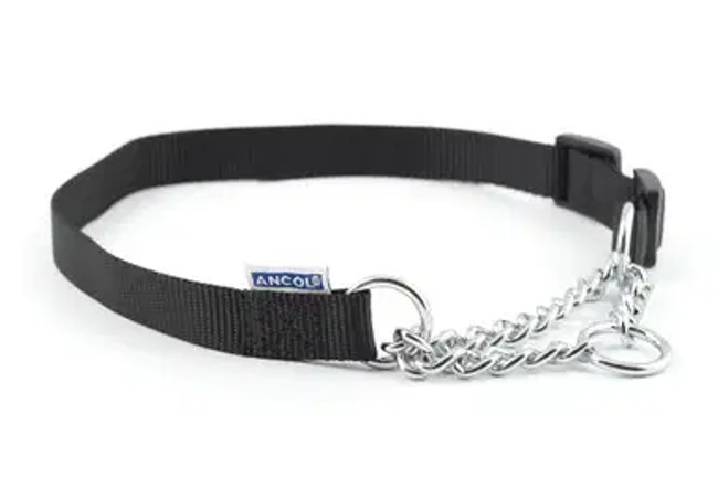 Ancol Nyl Chain Check Col Blck S4-7 Ancol Nyl Chain Check Col Blck S4-7