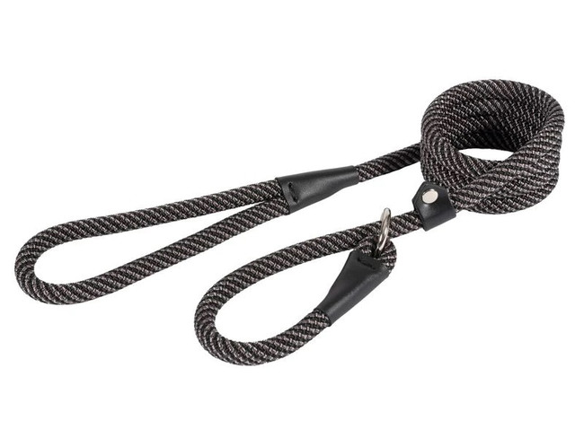 Ancol Extr Rope Slip Lead Blk/Gry12mm