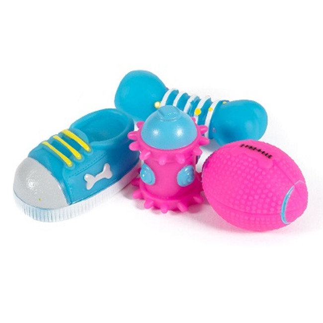 Ancol Small Bite Puppy Vinyl Selec 4Pck Ancol Small Bite Puppy Vinyl Selec 4Pck