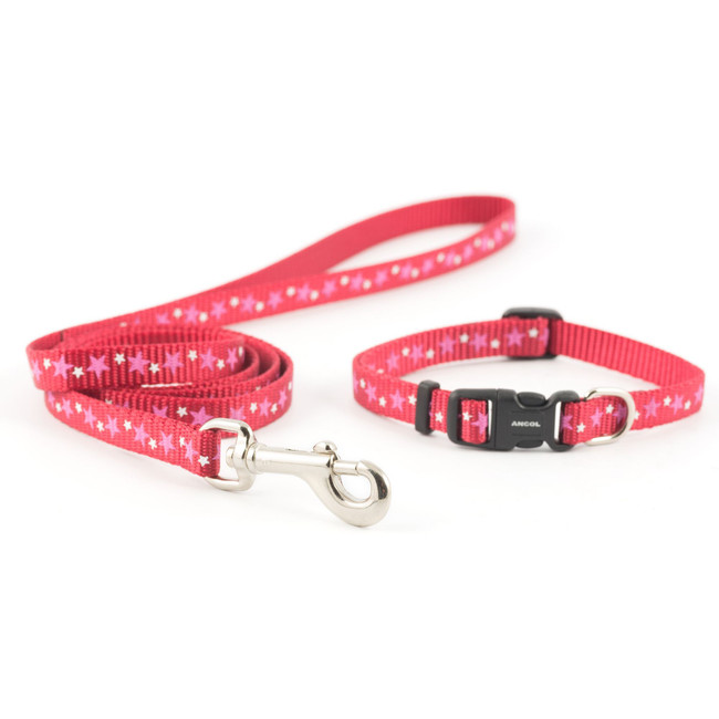 Ancol Small Bite Star Collar & Lead Red Ancol Small Bite Star Collar & Lead Red