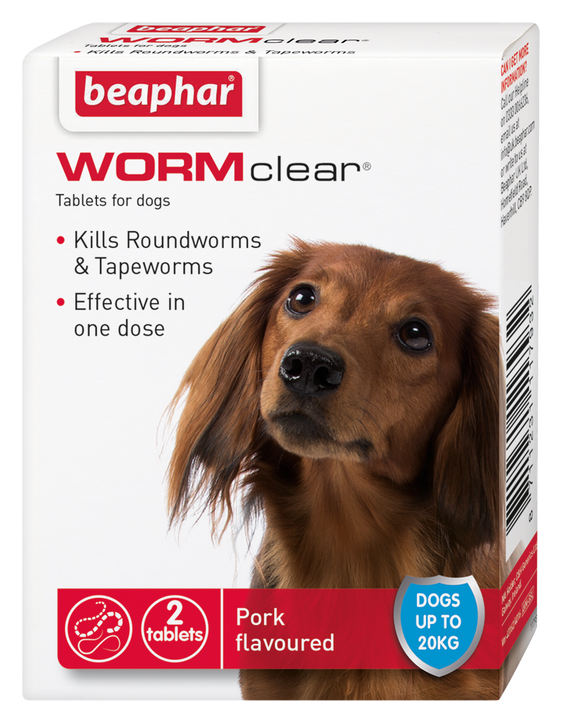 Beaphar WORMclear Dog to 20kg 2 tabs x6 Beaphar WORMclear Dog to 20kg 2 tabs x6