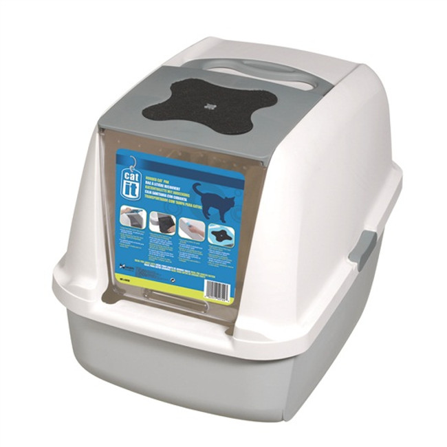 Catit Hooded Cat Litter Box Grey Catit Hooded Cat Litter Box Grey