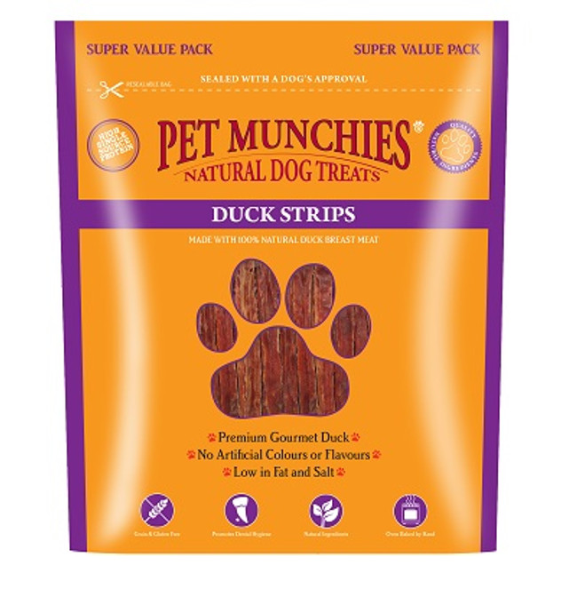 Pet Munchies Dog Treat Dck Strips 3x320g Pet Munchies Dog Treat Dck Strips 3x320g