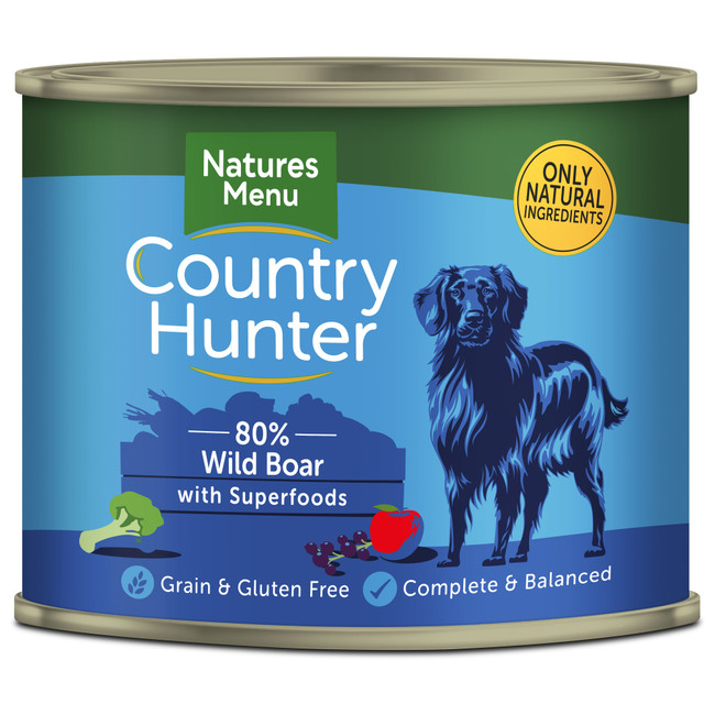 N/Menu Ctry Hunter Dog Tins WBoar 6x600g N/Menu Ctry Hunter Dog Tins WBoar 6x600g