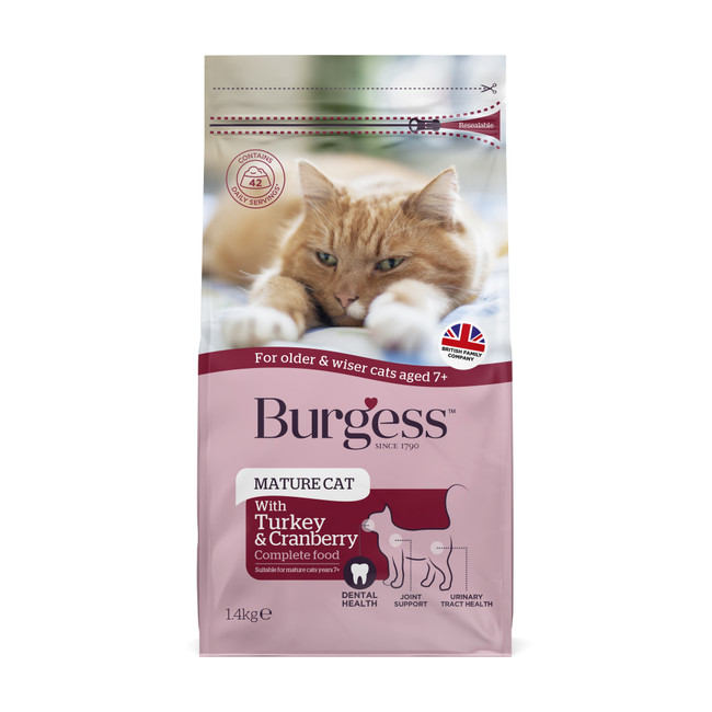 Burgess Mature Cat Turkey & Cranberry 1.4kg