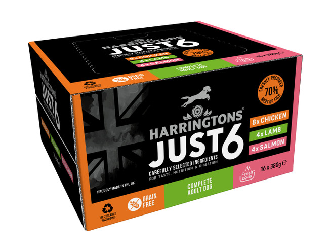 Harringtons Dog Just 6 Wet Mix 380g