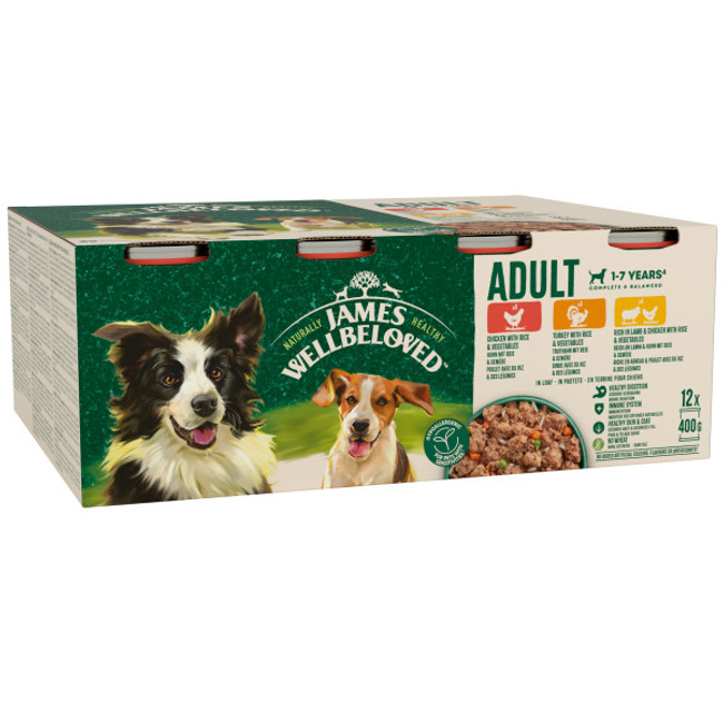 JW Dog Adult Trk/Lmb/Chk Tin 12x400g
