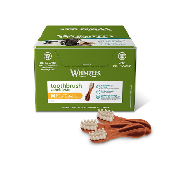 Whimzees Toothbrush Med Display 75x110mm Whimzees Toothbrush Med Display 75x110mm