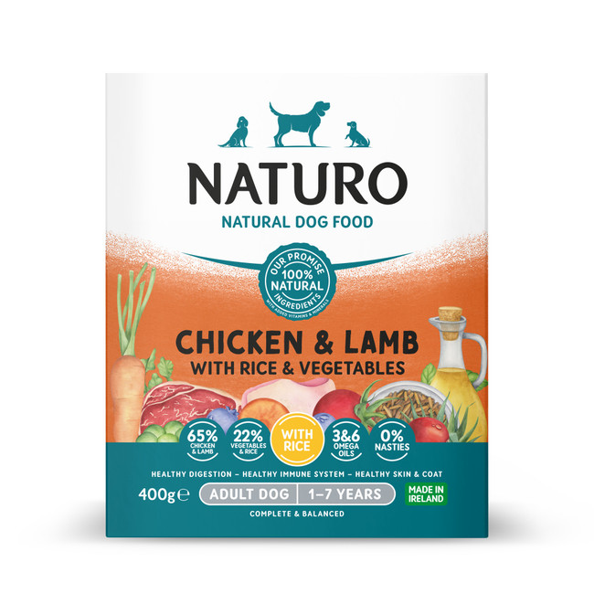 Naturo Adult Chick & Lamb R Tray 7x400g Naturo Adult Chick & Lamb R Tray 7x400g