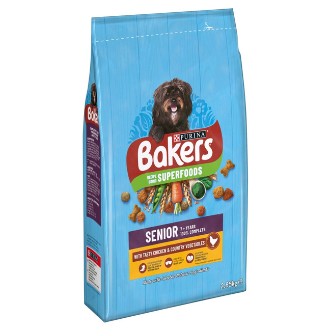 Bakers Senior Chicken and Vegetables Dry Dog Food 2.85kg Bag