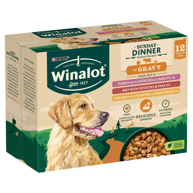Winalot Adult Sunday Dinner in Gravy 12 x 100g