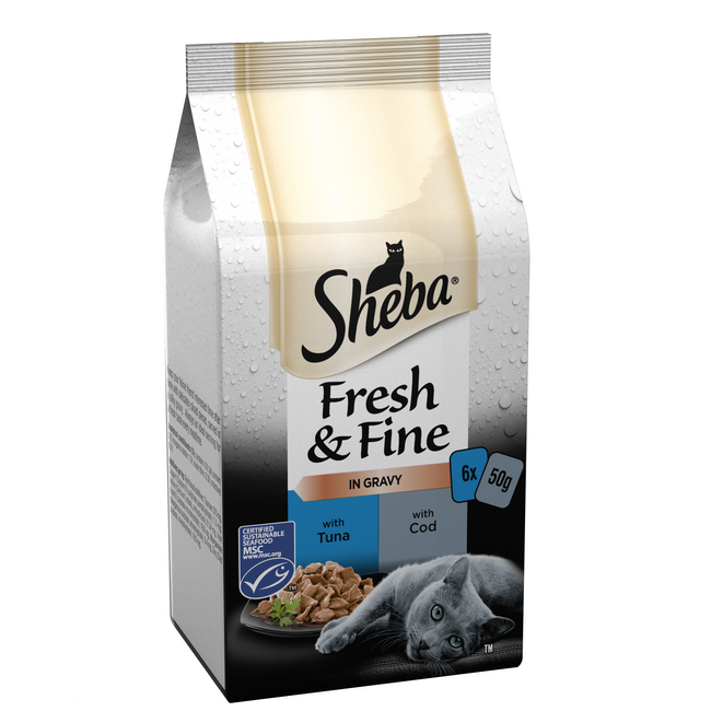 Sheba Pch Fresh & Fine Tn&Cd CIG 8x6x50g Sheba Pch Fresh & Fine Tn&Cd CIG 8x6x50g