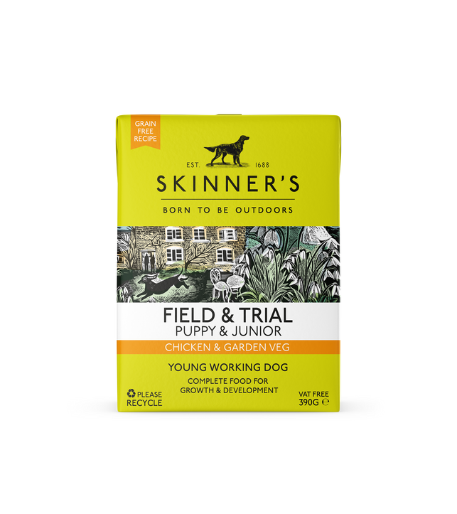 Skinners Field & Trial Puppy & Junior Chicken & Garden Veg GF 18 x 390g Skinners Field & Trial Puppy & Junior Chicken & Garden Veg GF 18 x 390g
