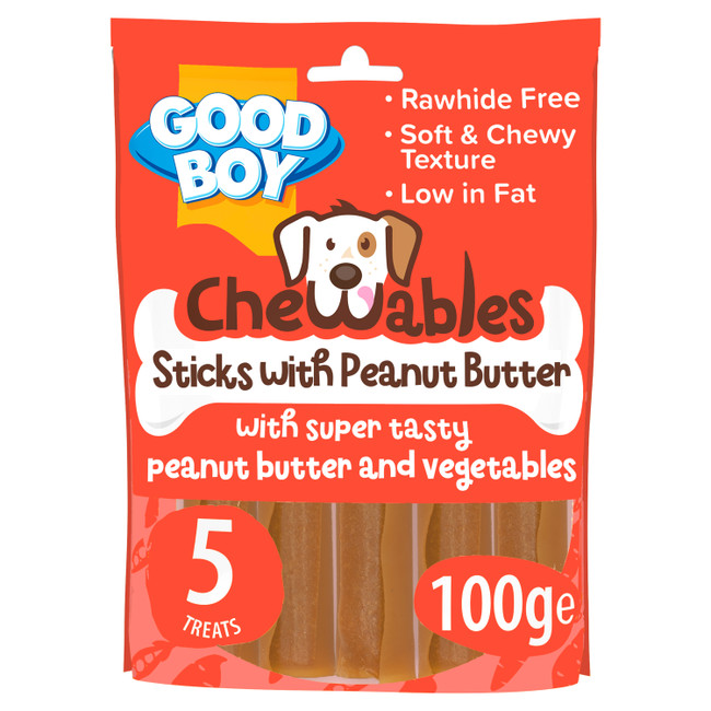 Good Boy Chewables Rawhide Free Peanut Butter Sticks 5 pack Good Boy Chewables Rawhide Free Peanut Butter Sticks 5 pack