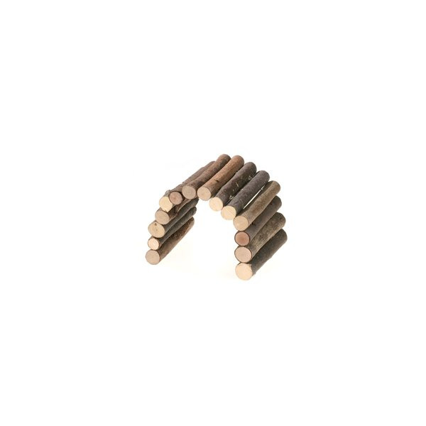 Wooden bendy sticks tunnel, natural wood, arch shape, small size.