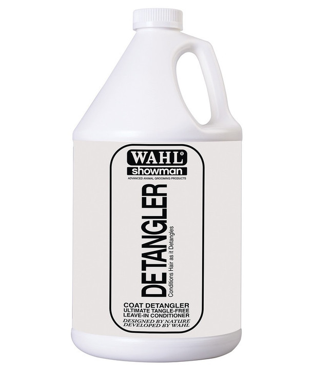 White plastic Wahl Easy Groom Detangler bottle with label.