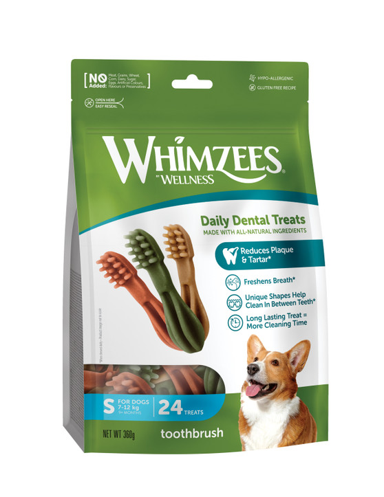 Whimzees Toothbrush Sml 6x24 Bags x90mm - Zing Paws Whimzees Toothbrush Sml 6x24 Bags x90mm - Zing Paws
