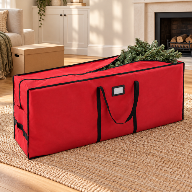 Christmas Xmas Tree Decoration Zip Up Sack Fabric Storage Bag