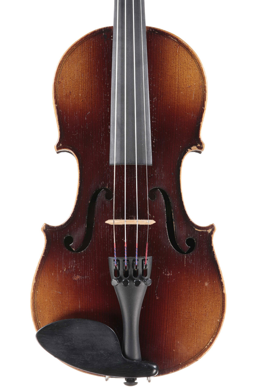 Unlabelled Antique Czech violin, 1/2 size - Little Rock Violin Shop