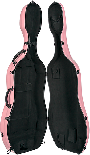 Core Fiberglass Cello Case with Wheels - Pink